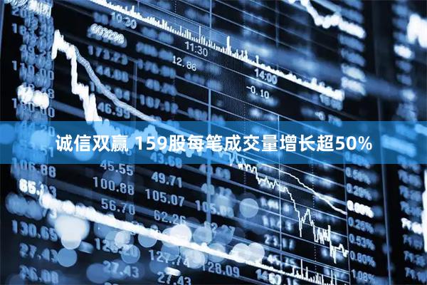 诚信双赢 159股每笔成交量增长超50%