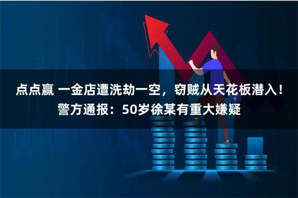 点点赢 一金店遭洗劫一空，窃贼从天花板潜入！警方通报：50岁徐某有重大嫌疑